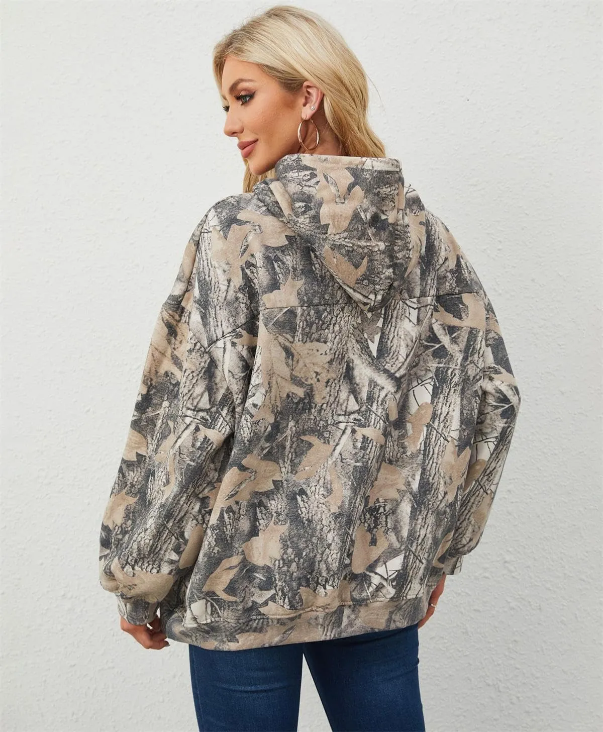 Oversized Leopard Print Hoodie for Women Men Long Sleeve Hooded Sweatshirts Cute Pullover with Pocket