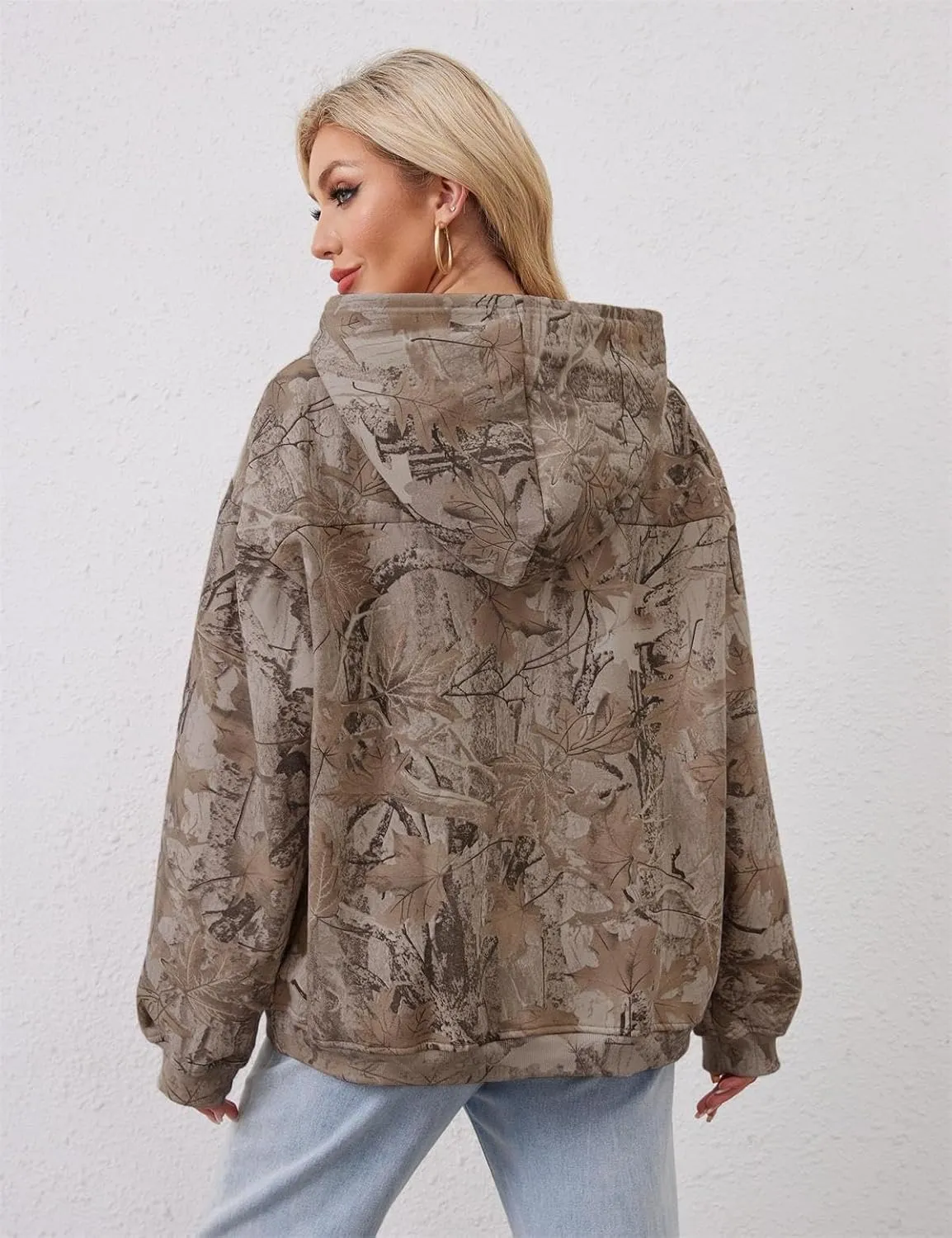 Oversized Leopard Print Hoodie for Women Men Long Sleeve Hooded Sweatshirts Cute Pullover with Pocket