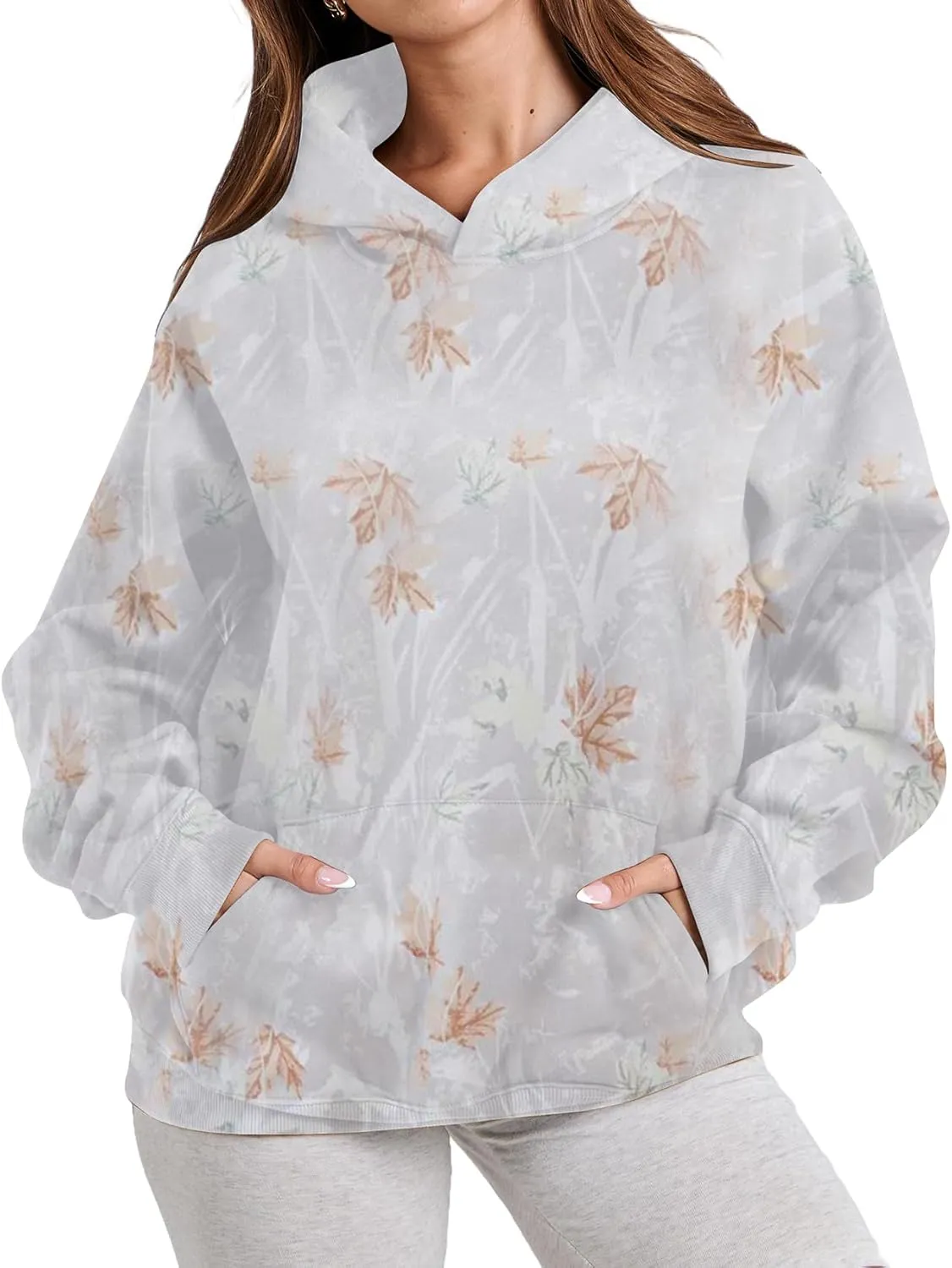Oversized Leopard Print Hoodie for Women Men Long Sleeve Hooded Sweatshirts Cute Pullover with Pocket