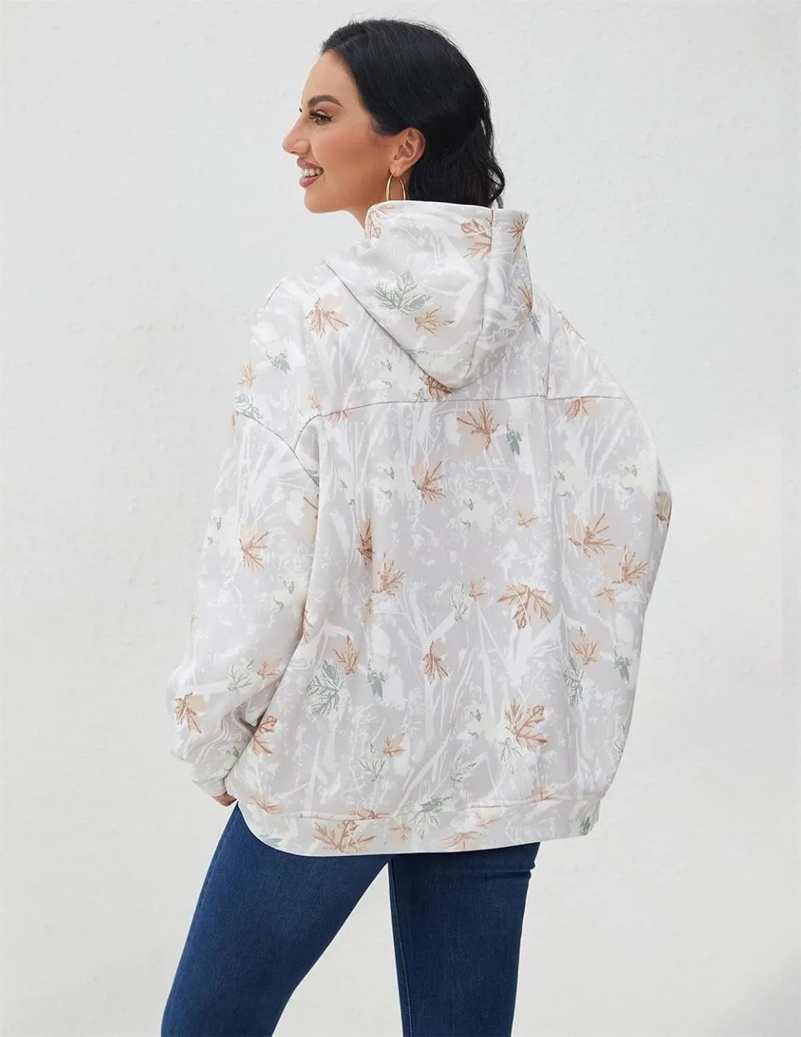 Oversized Leopard Print Hoodie for Women Men Long Sleeve Hooded Sweatshirts Cute Pullover with Pocket