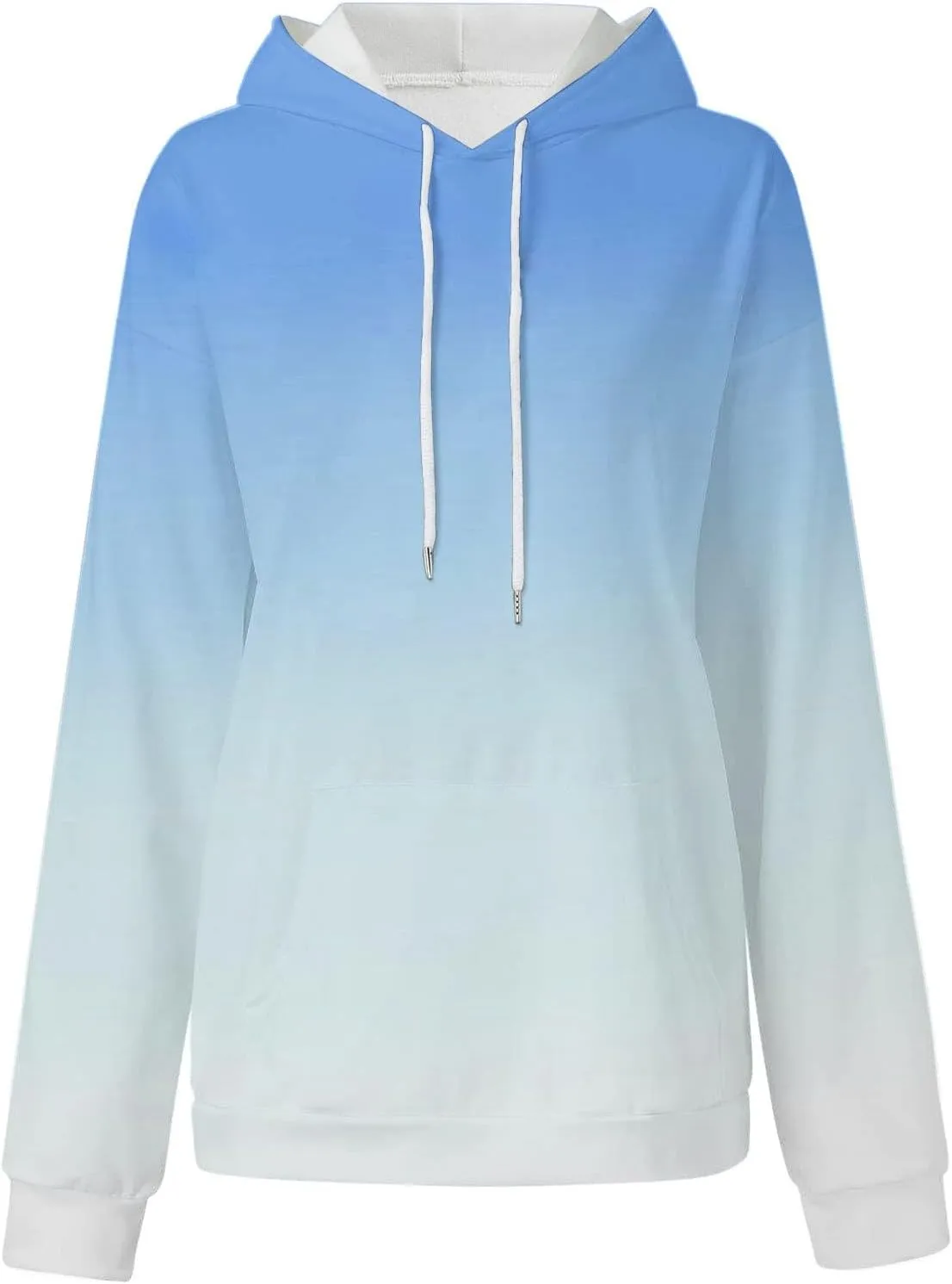 Oversized Sweatshirt for Women Gradient Pullover Hoodies Drawstring Fashion Y2K Hooded Tops Sweatshirts with Pockets