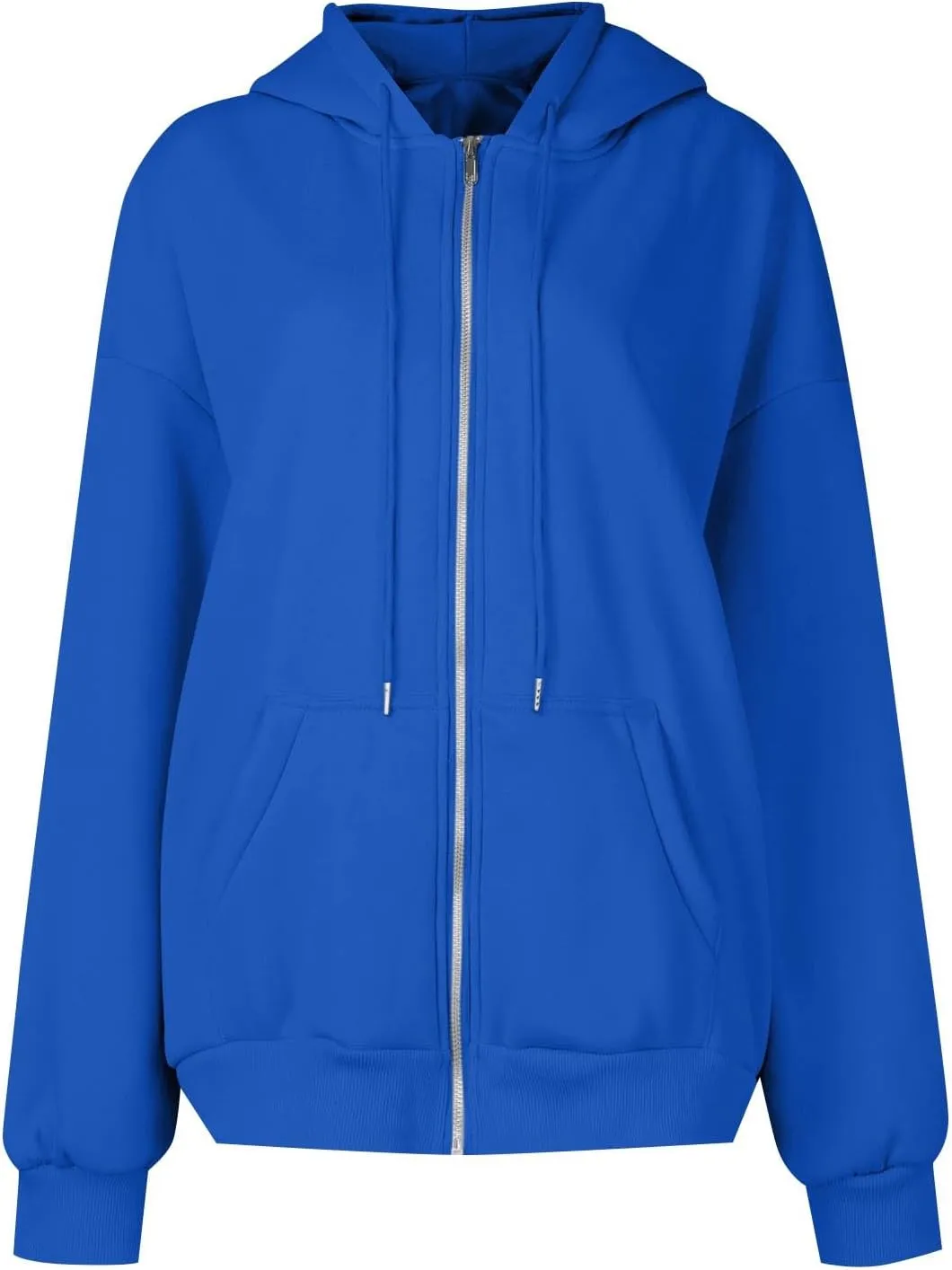 Oversized Sweatshirt for Women,Womens Casual Zip Up Hoodie Trendy Y2k Long Sleeve Jacket with Poickets