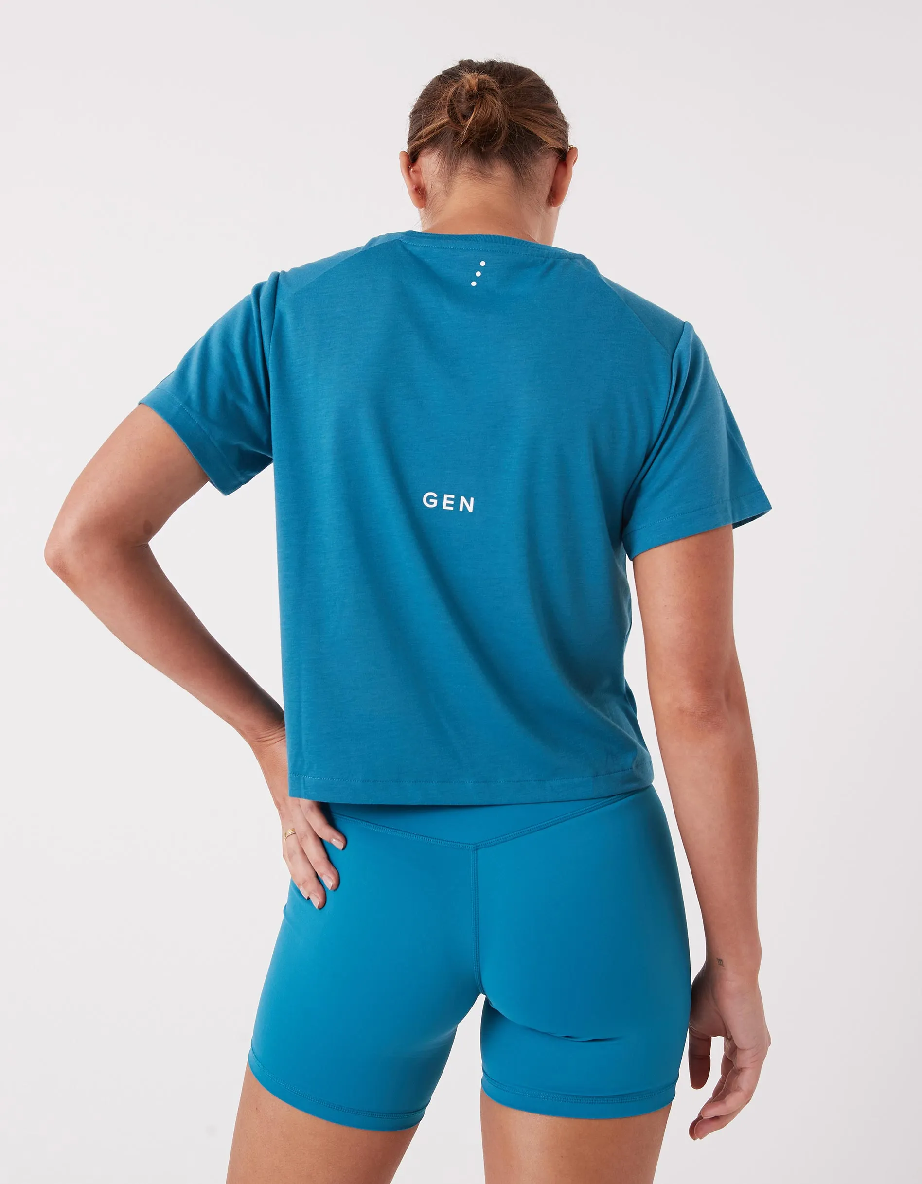 Oxy DBL Crop Tee Dk Aqua
