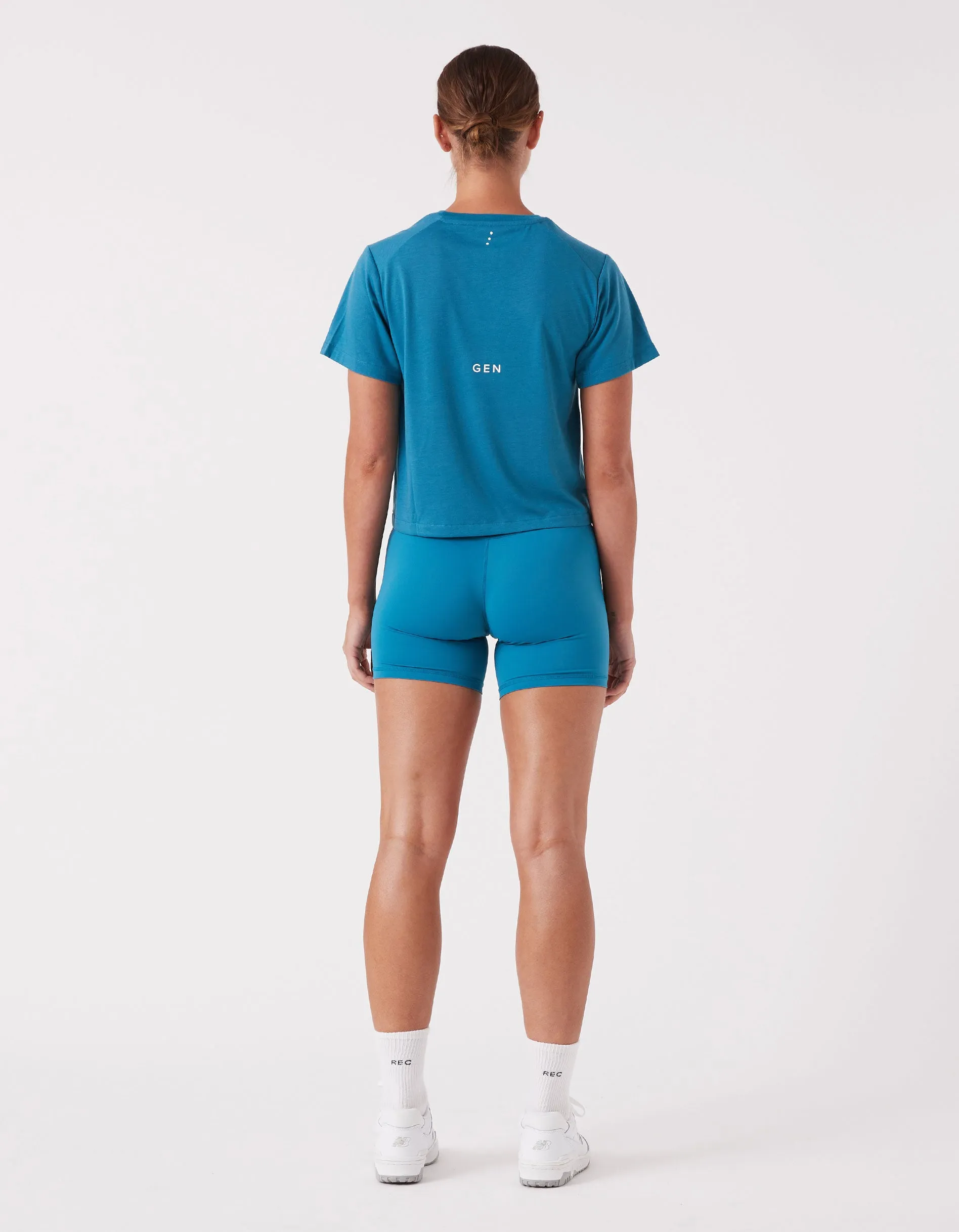 Oxy DBL Crop Tee Dk Aqua