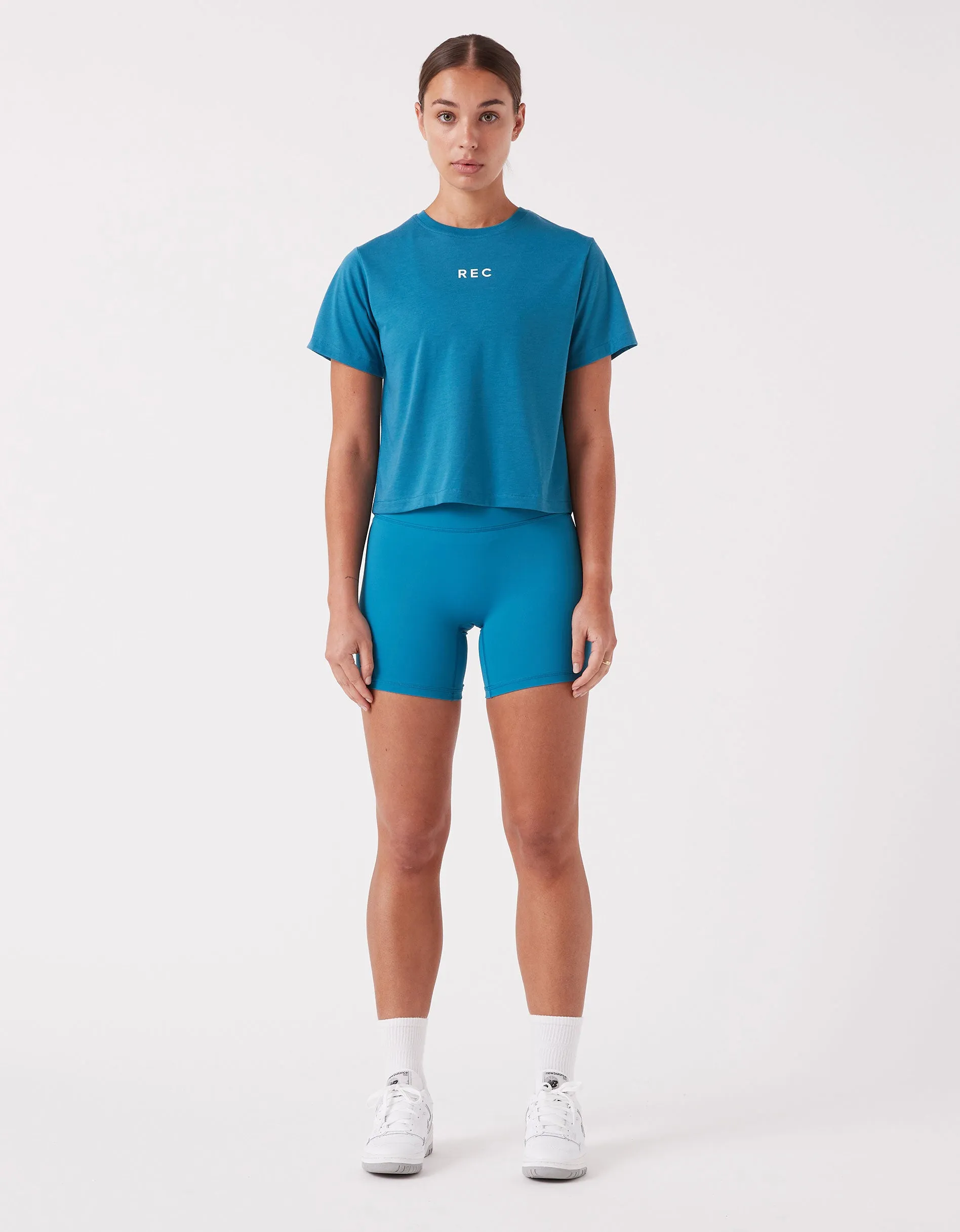 Oxy DBL Crop Tee Dk Aqua