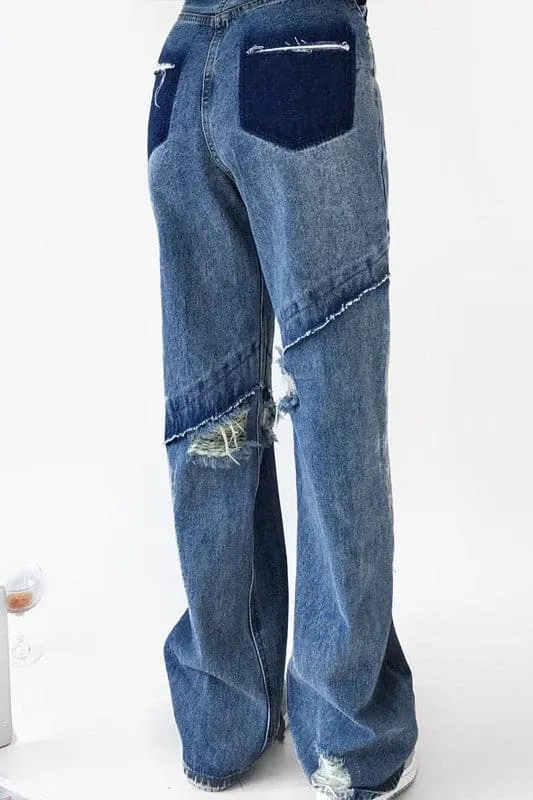 PA140 Ripped Cutout Denim Jeans