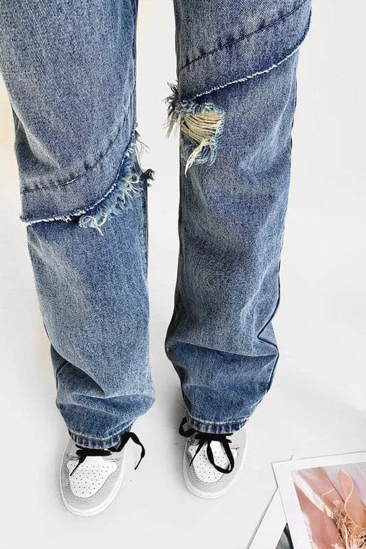 PA140 Ripped Cutout Denim Jeans