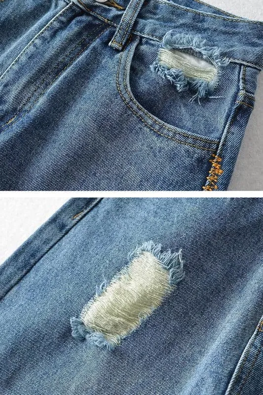 PA140 Ripped Cutout Denim Jeans