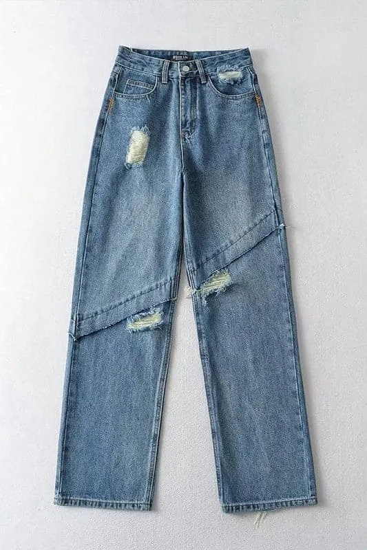 PA140 Ripped Cutout Denim Jeans
