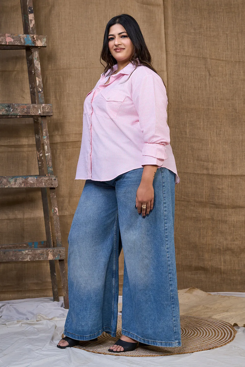 Pink long sleeve shirt for women