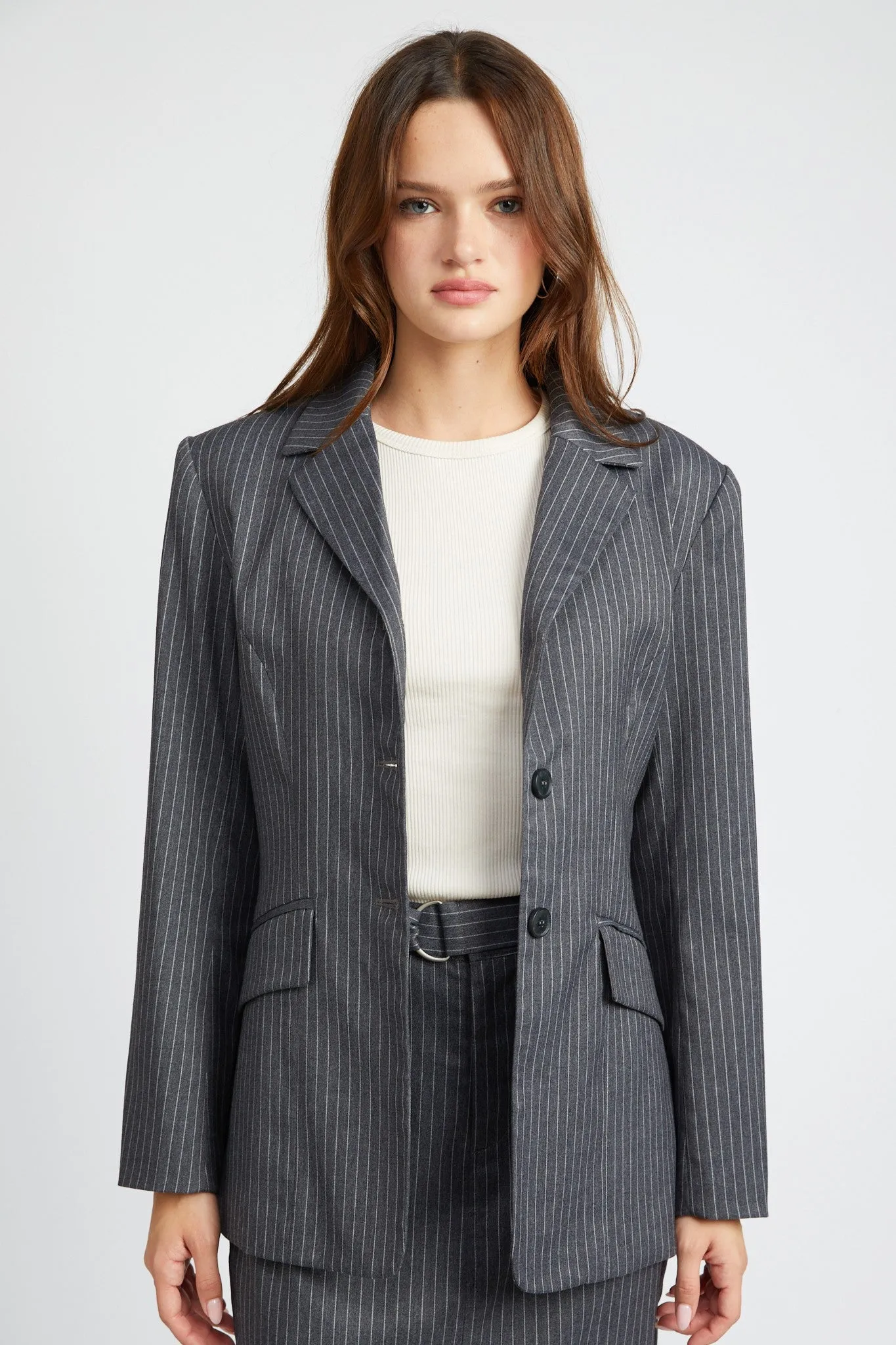 Pinstriped Blazer