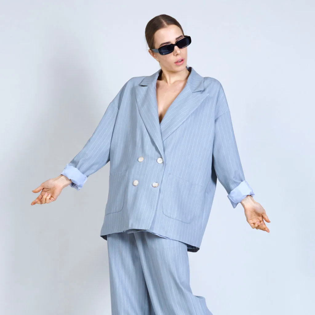 Pinstriped oversized blazer wholesale