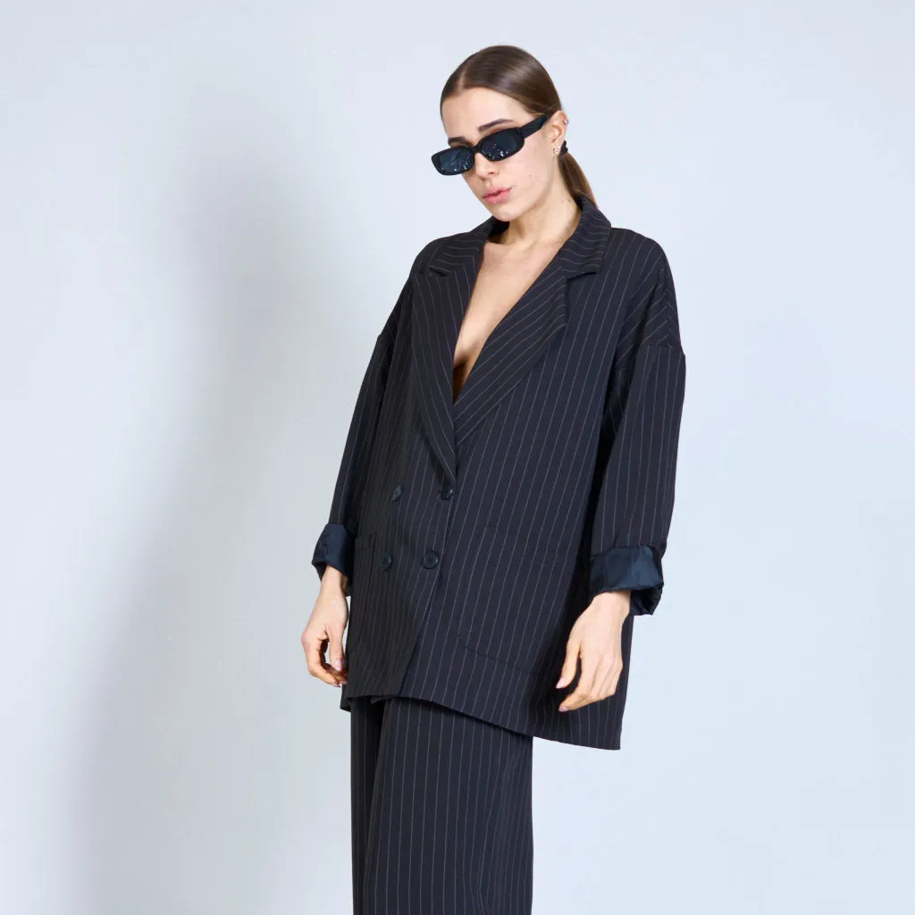 Pinstriped oversized blazer wholesale