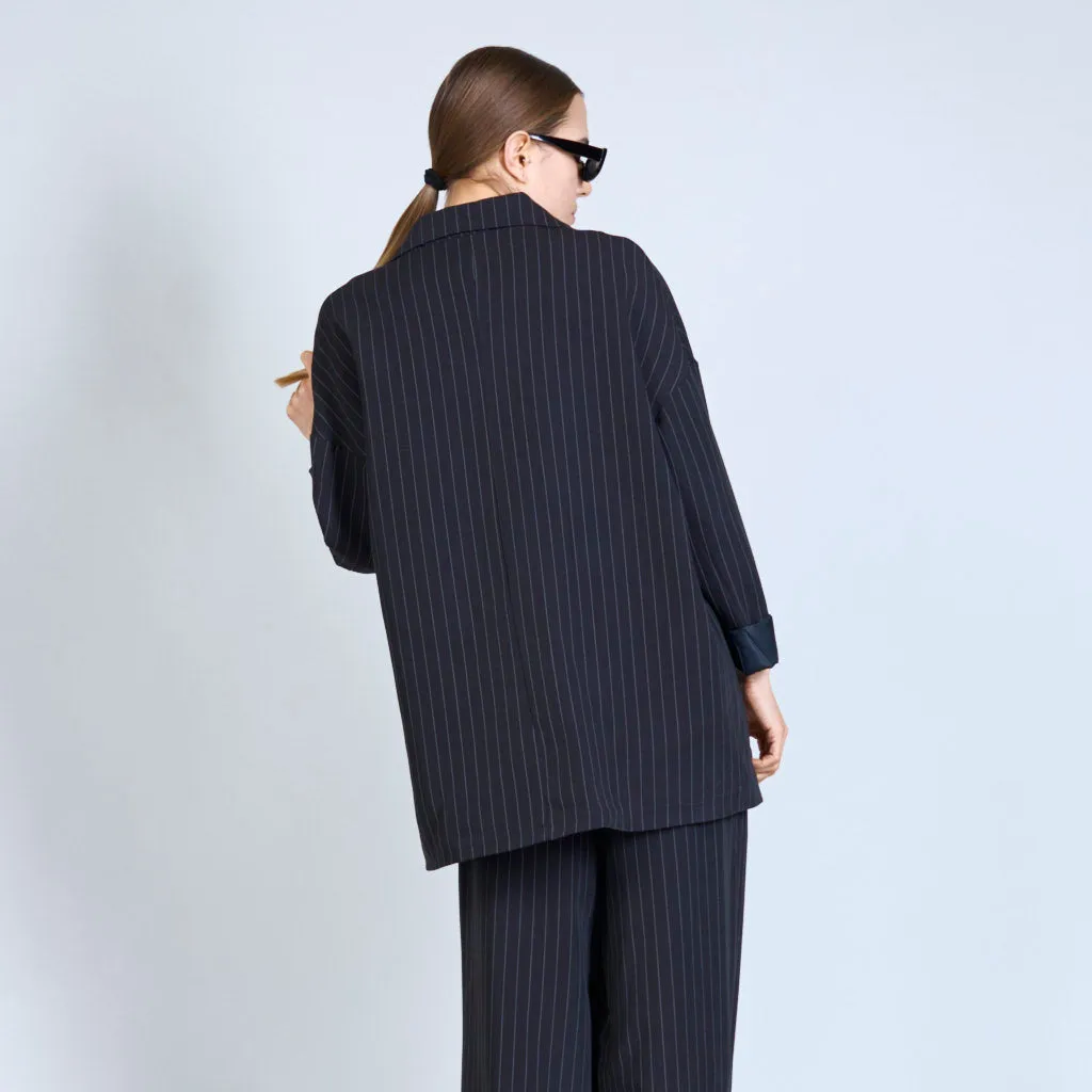 Pinstriped oversized blazer wholesale