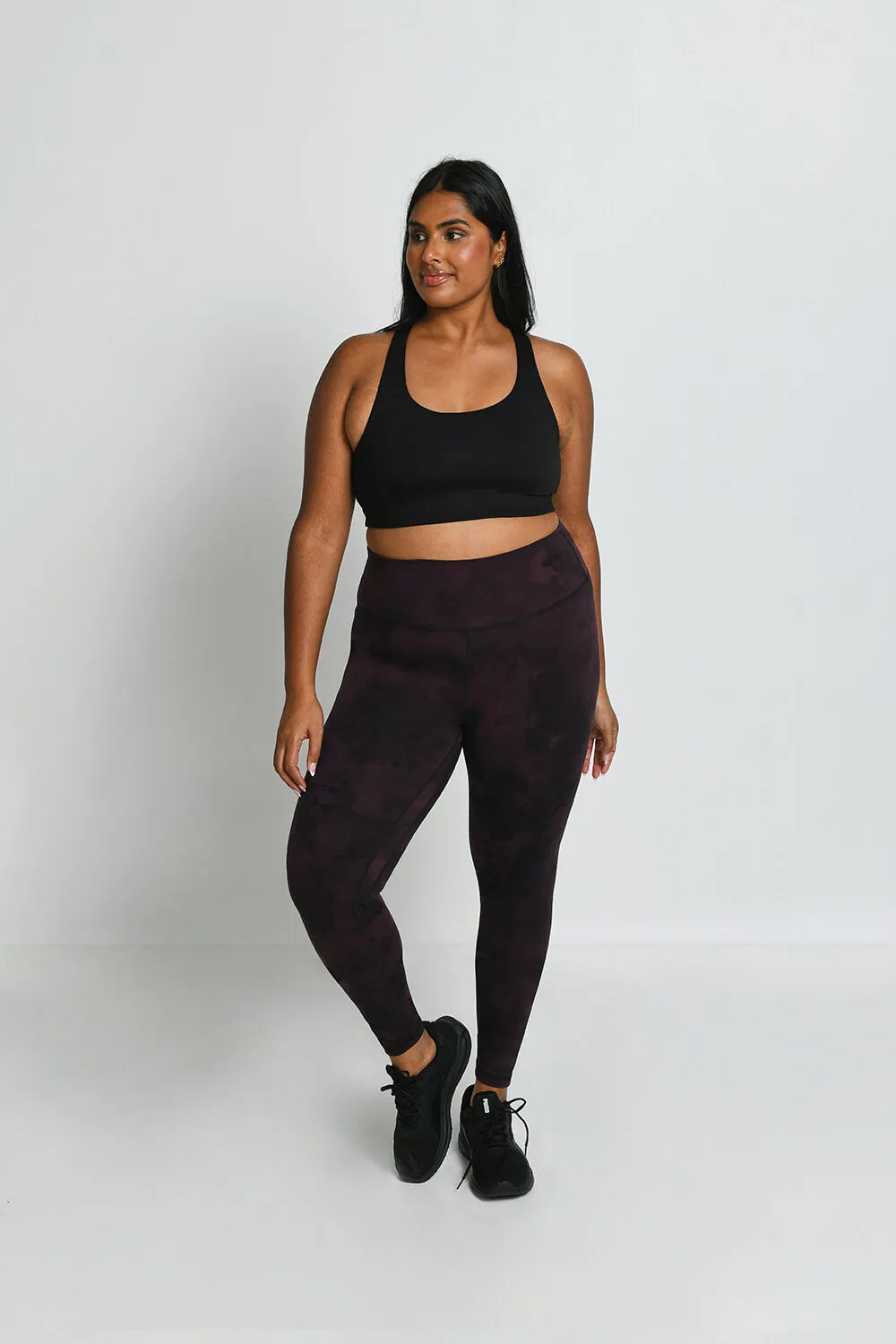 Revitalise 7/8 High Waisted Leggings - Dark Cherry Tie Dye