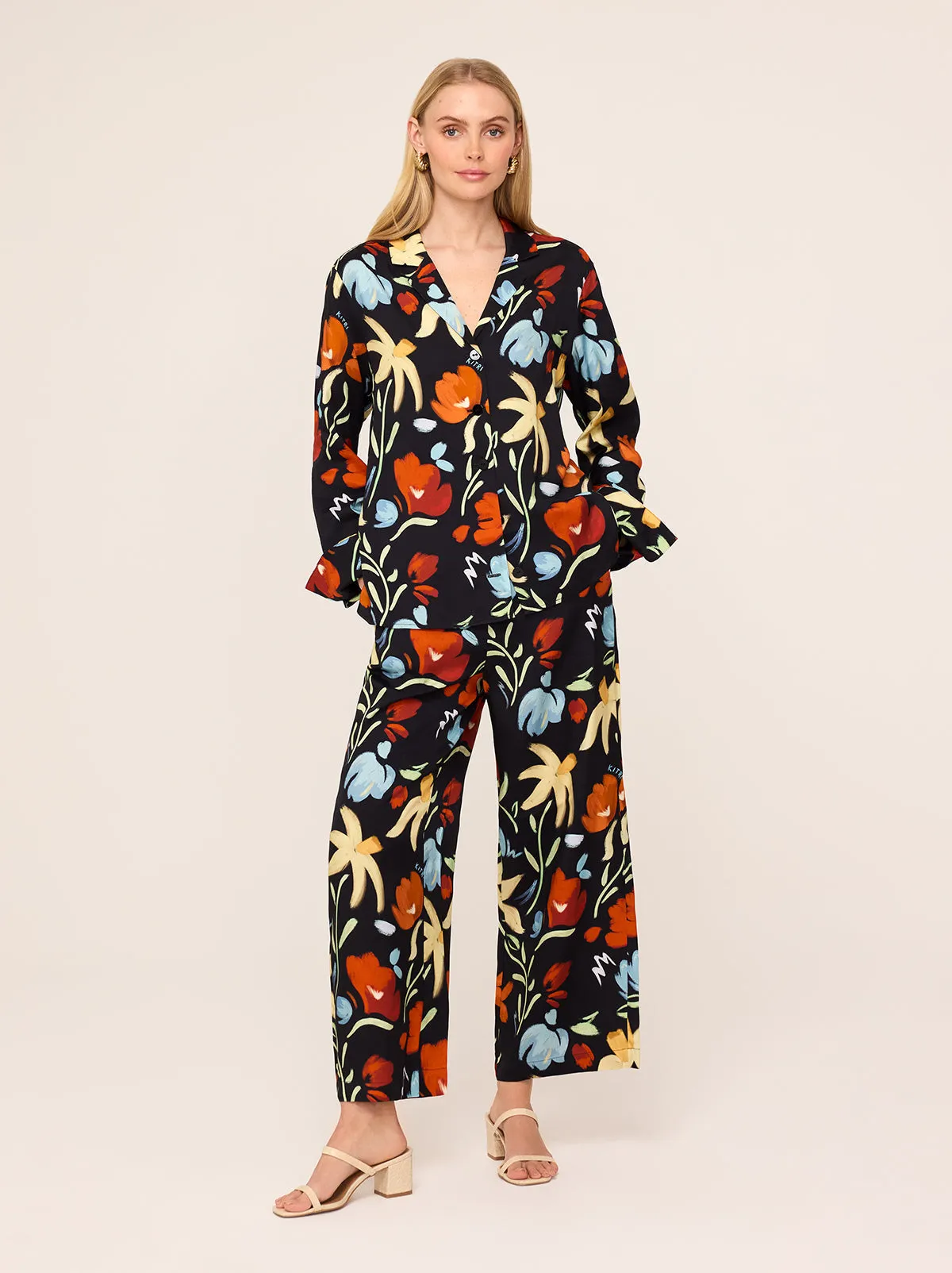 Romina Primary Floral Print Trousers
