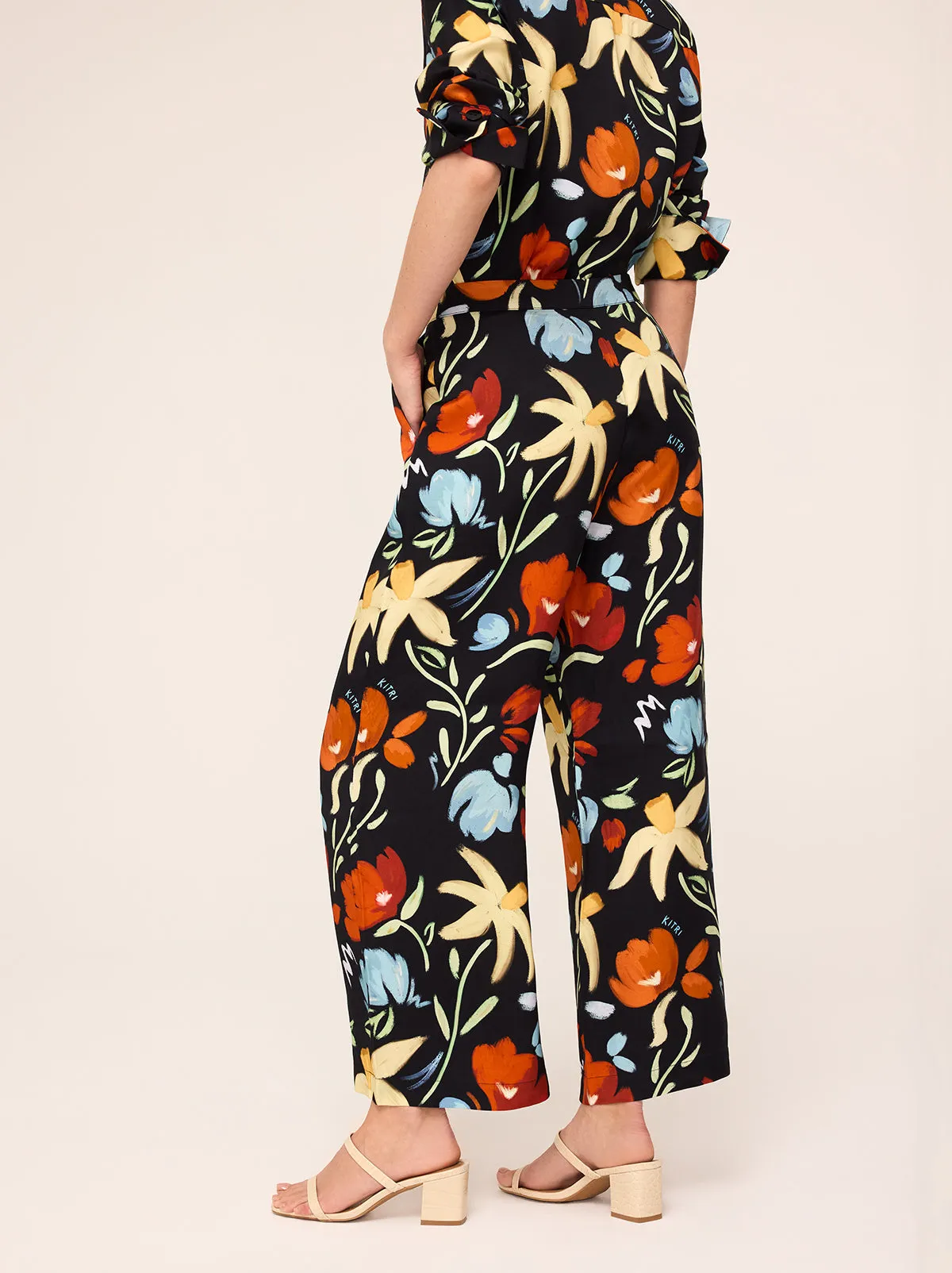 Romina Primary Floral Print Trousers