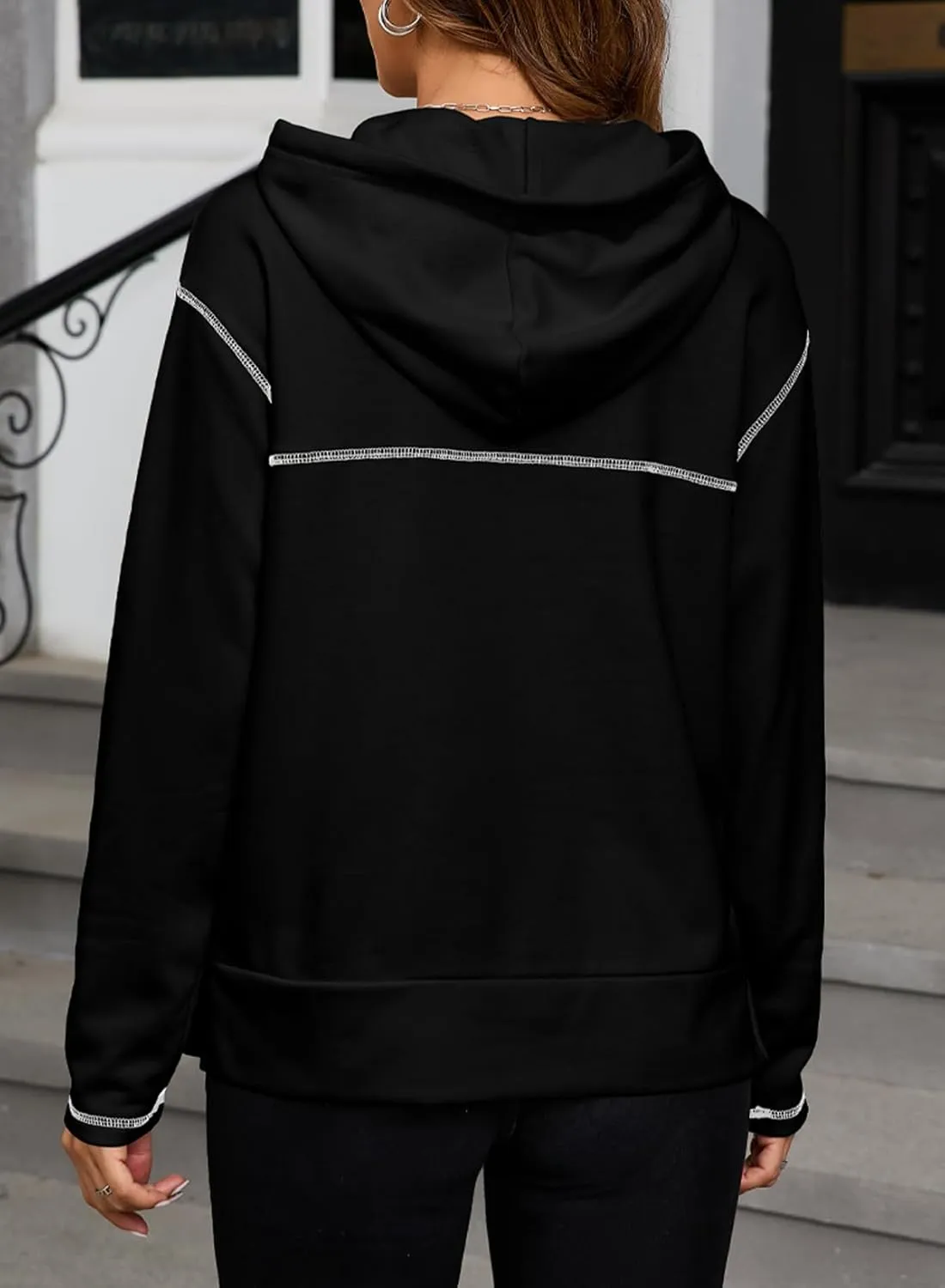 SHEWIN Hoodies For Women Causal Oversized Sweatshirt Loose Long Sleeve Tops Fall Fashion 2024