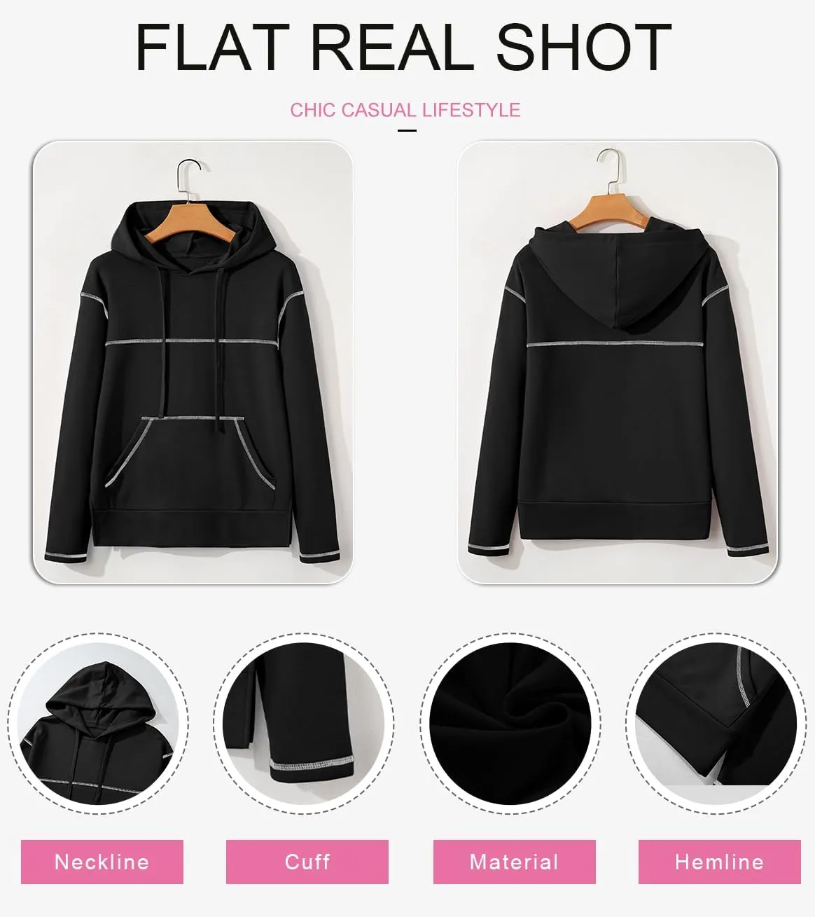 SHEWIN Hoodies For Women Causal Oversized Sweatshirt Loose Long Sleeve Tops Fall Fashion 2024