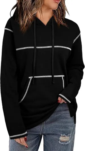 SHEWIN Hoodies For Women Causal Oversized Sweatshirt Loose Long Sleeve Tops Fall Fashion 2024