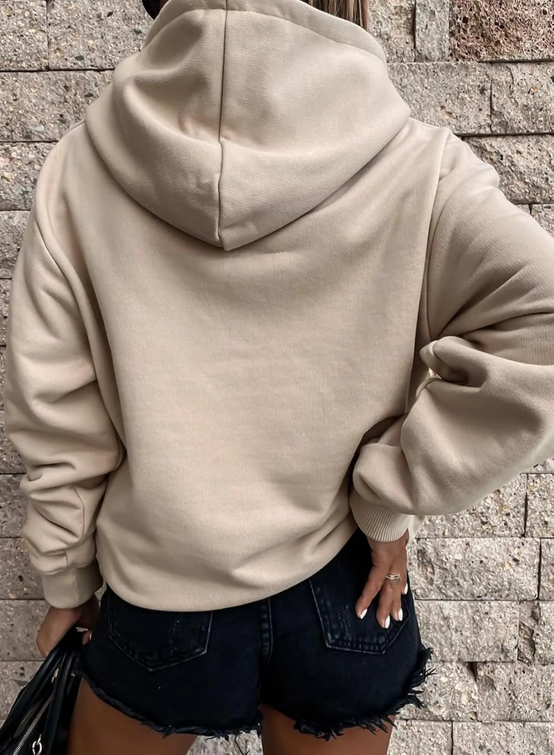 SHEWIN Women's Casual Hoodies Long Sleeve Solid Lightweight Pullover Tops Loose Sweatshirt with Pocket