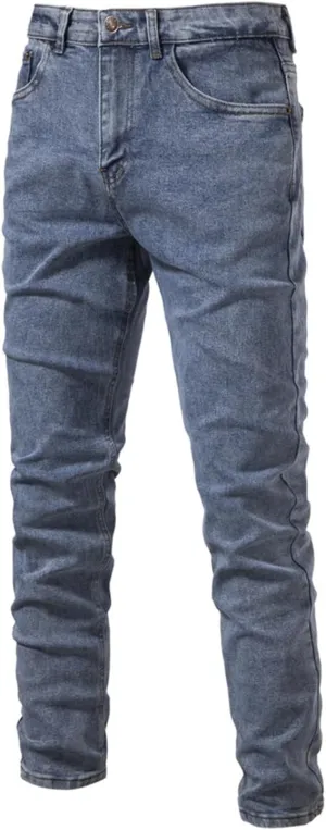 Thatrich Skinny Jeans for Men Low Stretch Slim Fit Wash Denim Jeans Casual Fashion Pants Streetwear Outdoor Straight Fit Pant