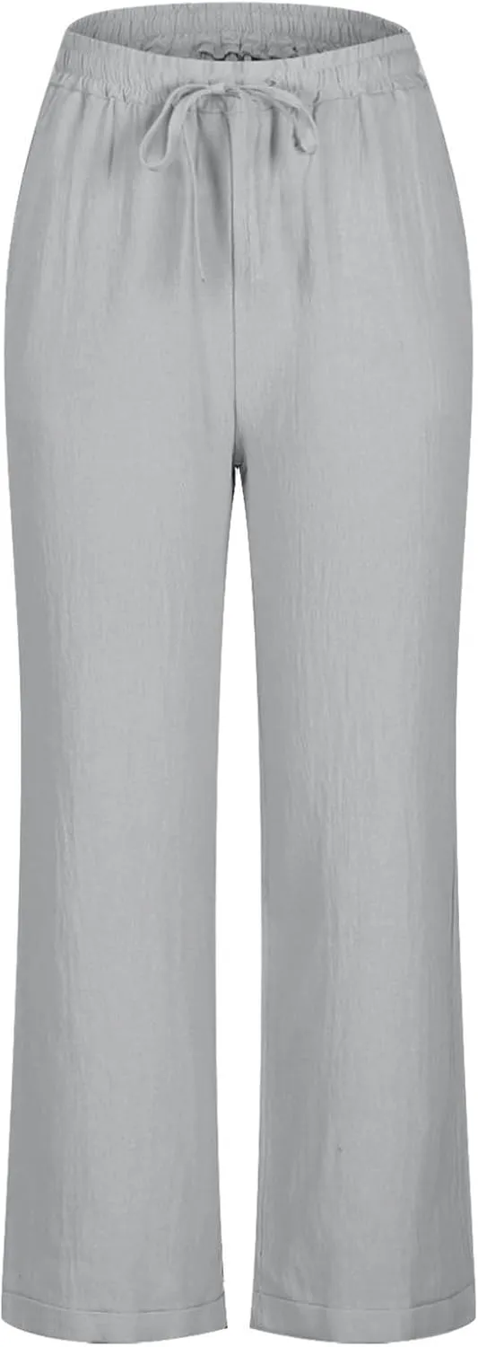 Trousers Pants for Women Comfy Lounge Pants Drawstring Casual Summer Pants Straight Leg Golf Pants Soft Travel Pants