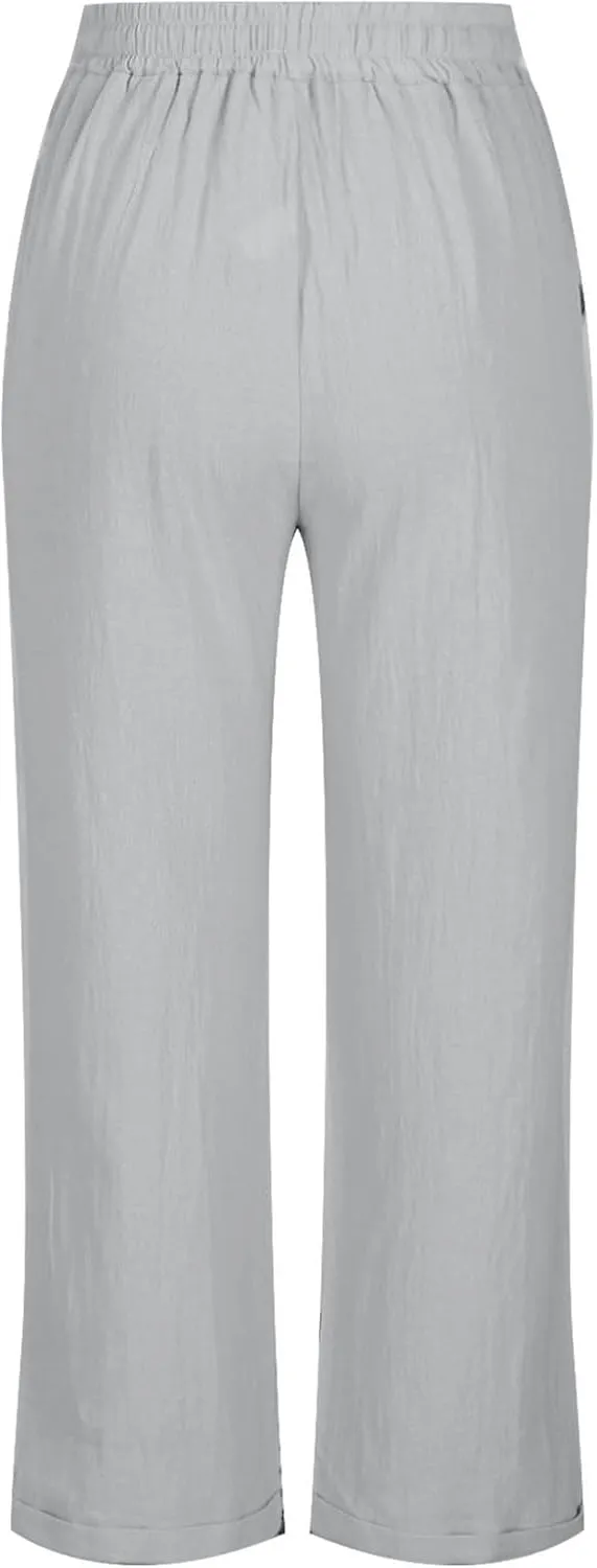 Trousers Pants for Women Comfy Lounge Pants Drawstring Casual Summer Pants Straight Leg Golf Pants Soft Travel Pants