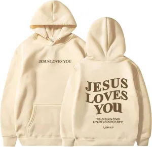 Trust in The Lord Christian Bible Verse Hoodie Jesus Saves Faith Sweatshirt Loose Pullover Harajuku Streetwear