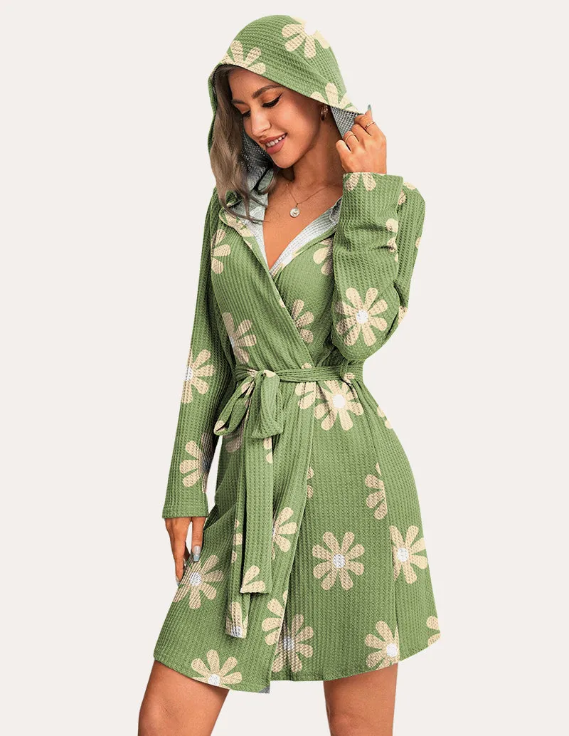 Waffle Knit Hooded Bathrobe (US Only)