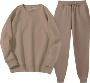 Womens 2 Piece Outfits Long Sleeve V Neck Baggy Plus Pullover and Wide Leg Pants Lounge Sweatsuits