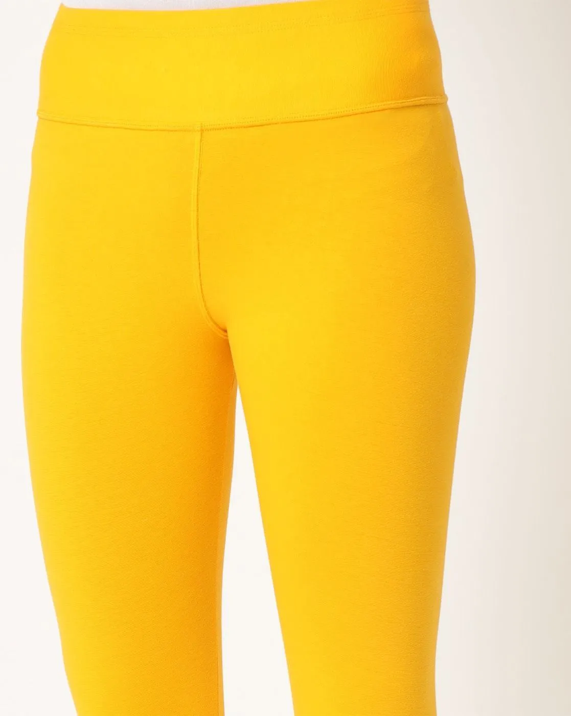 Women's Angle length Cotton Stretch Shapewear Legging Yellow