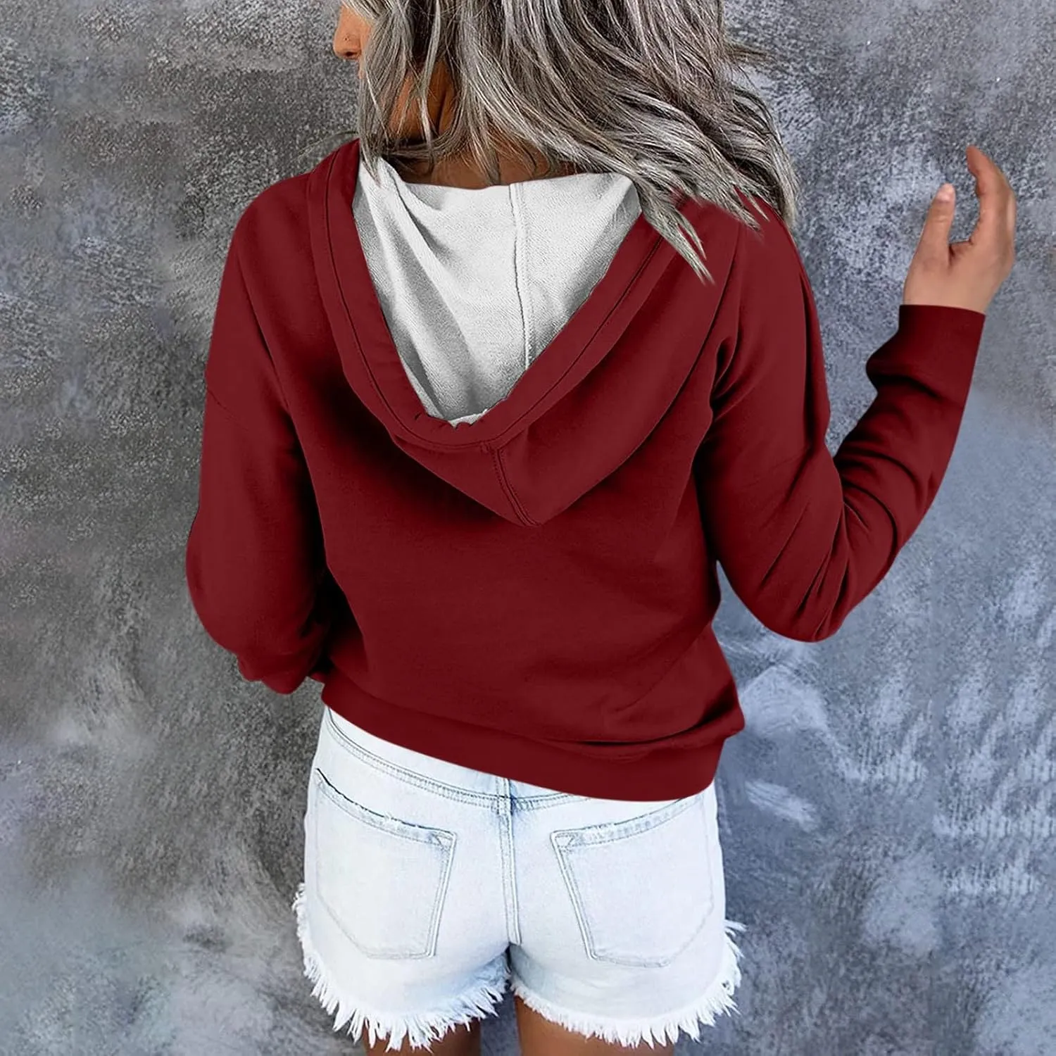Women's Fashion Hoodies Long Sleeve Drawstring Hoodies for Women, Perfect Oversized Sweatshirts with Pocket