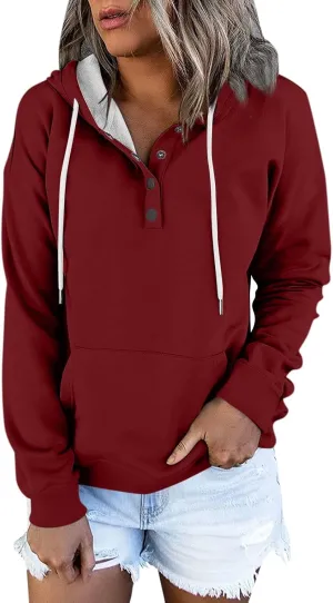 Women's Fashion Hoodies Long Sleeve Drawstring Hoodies for Women, Perfect Oversized Sweatshirts with Pocket
