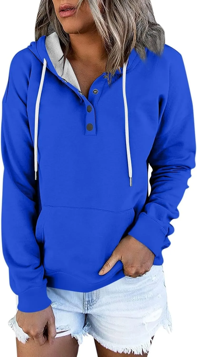 Women's Fashion Hoodies Long Sleeve Drawstring Hoodies for Women, Perfect Oversized Sweatshirts with Pocket