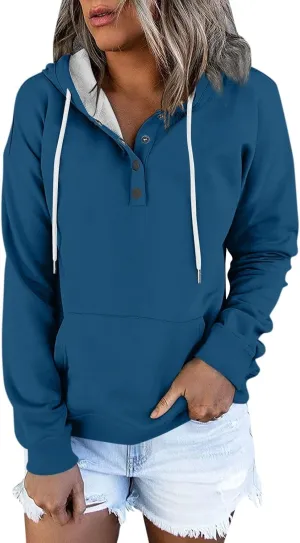 Women's Fashion Hoodies Long Sleeve Drawstring Hoodies for Women, Perfect Oversized Sweatshirts with Pocket