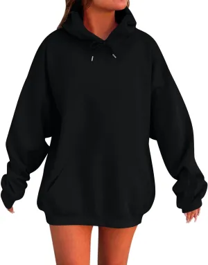 Womens Hoodies Baggy Fall Long Sleeve Plus Size Oversized Hoodie Comfy Cute Fleece Pullover Sweatshirts with Pockets