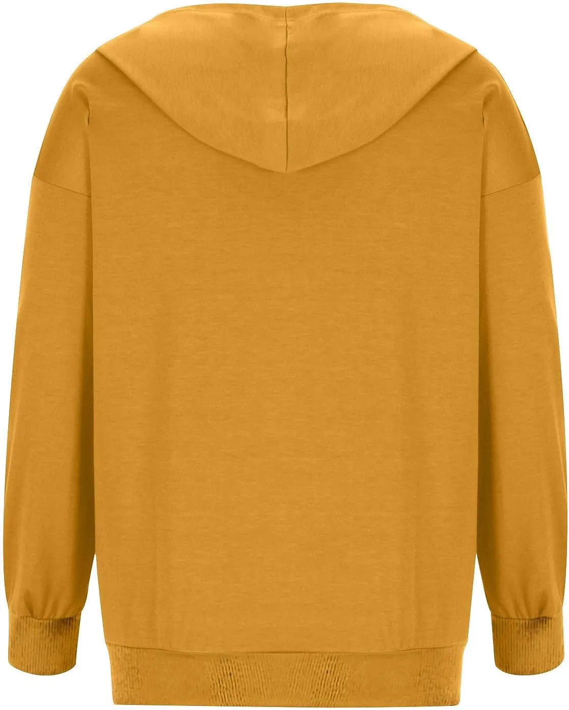 Women's Loose Zip Up Hoodie Oversized Long Sleeve Solid Drawstring Hooded Sweatshirt Jackets Y2K Casual Outwear