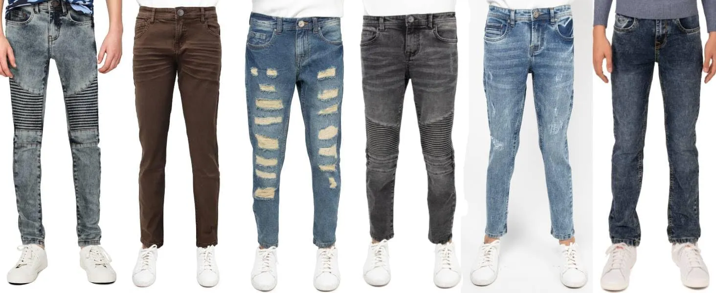 X RAY Boys Distressed Jeans (2T-16), Big Boy & Little Kids Stretch Slim Fit Pants, Ripped Denim Jeans for Boys